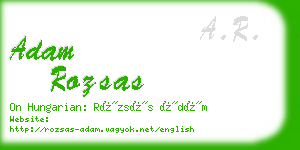 adam rozsas business card