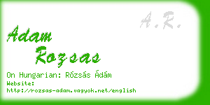 adam rozsas business card